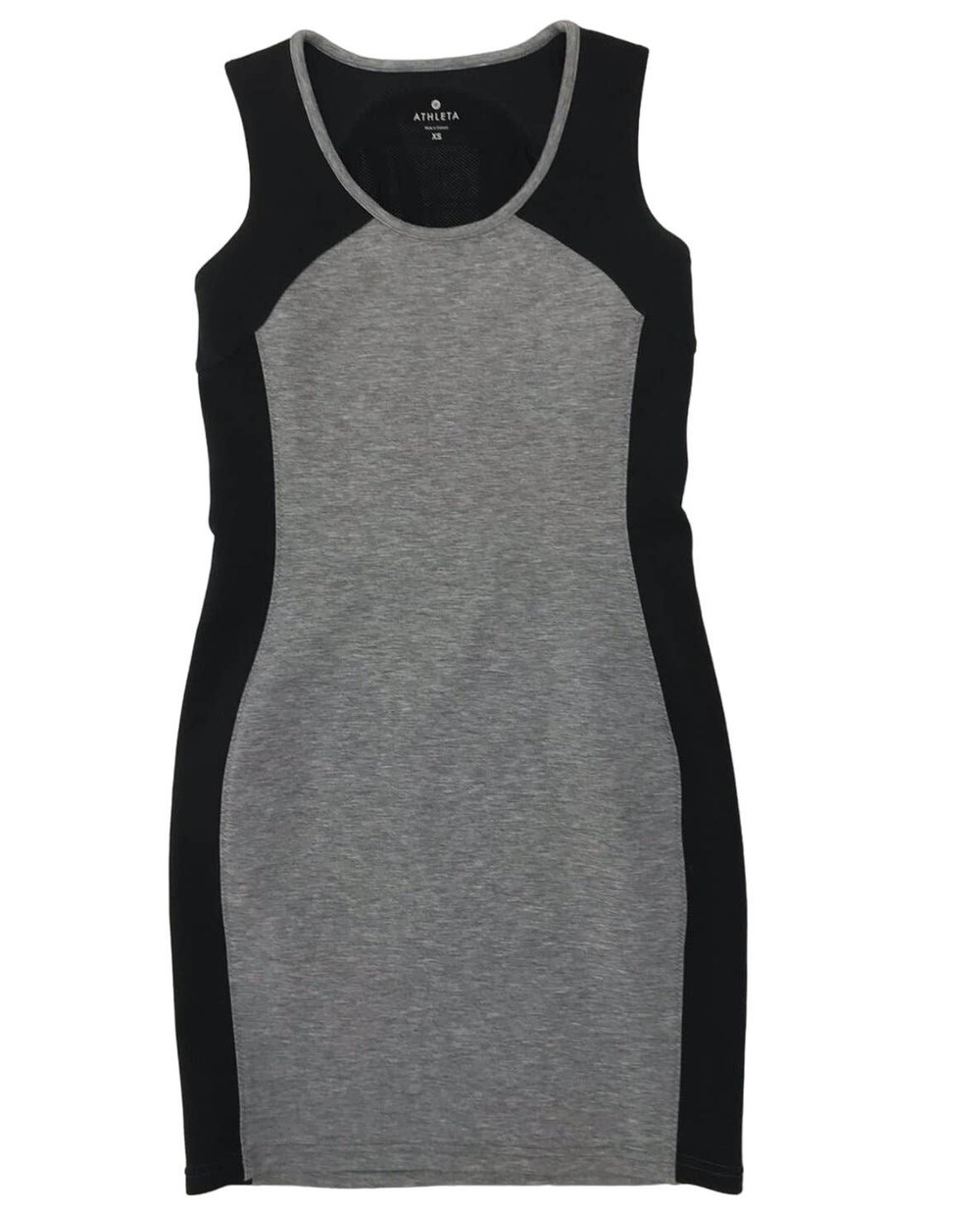 Athleta Black Gray Fuse Scuba Sleeveless Dress Womens XS